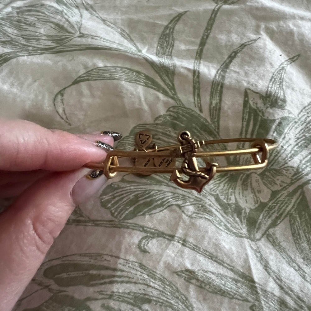 Alex and Ani Anchor Gold Charm Bangle